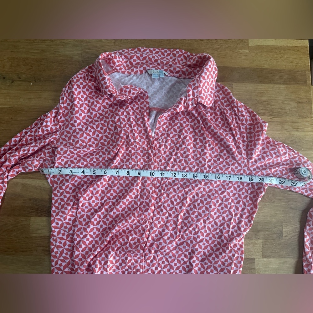 BODEN Geometric Print Button Down Jersey Shirt - Picture 8 of 8